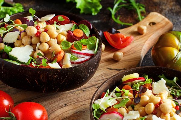 Salada de grão de bico